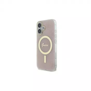Guess GUHMP16SH4STP Σκληρή Θήκη για Apple iPhone 16 6,1 inch Ροζ IML 4G MagSafe