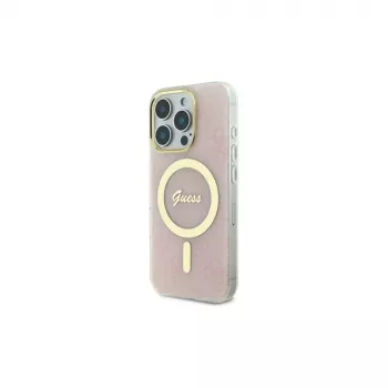 Guess GUHMP16LH4STP Σκληρή Θήκη IML 4G MagSafe για iPhone 16 Pro 6,3 inch Ροζ