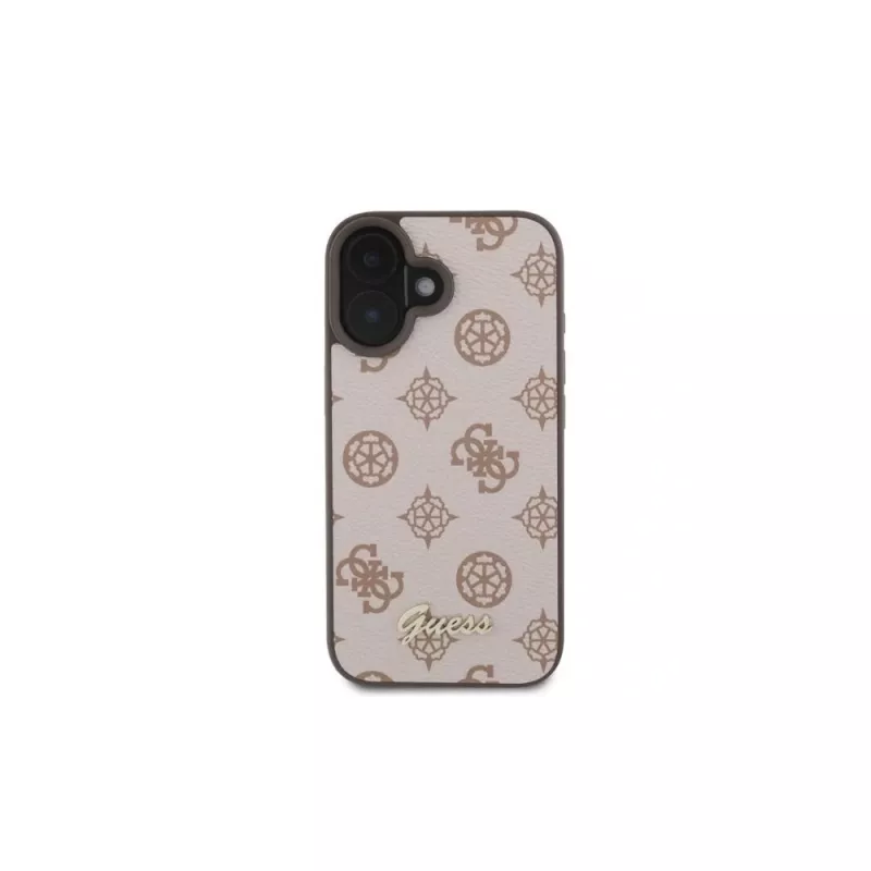 Guess Peony Script MagSafe Θήκη για iPhone 16 (Καφέ)