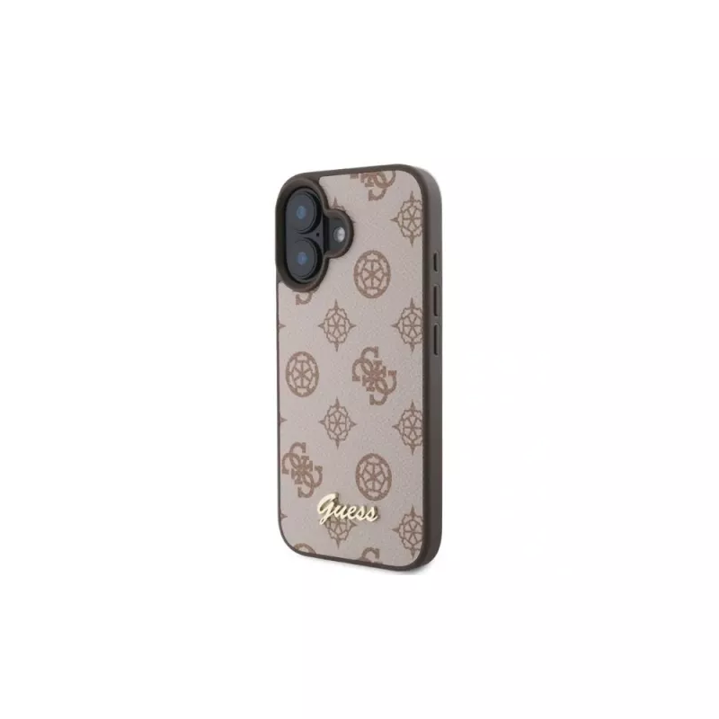 Guess Peony Script MagSafe Θήκη για iPhone 16 (Καφέ)