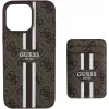 Guess 4G Stripes Θήκη Πορτοφολάκι με MagSafe για iPhone 16 Pro Max Καφέ