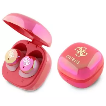 Guess 4G Printed Logo True Wireless Ασύρματα Ακουστικά με Θήκη Φόρτισης - Fuchsia Iridescent