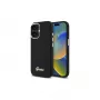 Guess GUHCP16SSMBSLK iPhone 16 6,1 inch Μαύρη Θήκη Σιλικόνης με Μεταλλικό Script Λογότυπο και Πλαίσιο