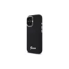 Guess GUHCP16SSMBSLK iPhone 16 6,1 inch Μαύρη Θήκη Σιλικόνης με Μεταλλικό Script Λογότυπο και Πλαίσιο