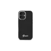Guess GUHCP16SSMBSLK iPhone 16 6,1 inch Μαύρη Θήκη Σιλικόνης με Μεταλλικό Script Λογότυπο και Πλαίσιο