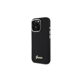 Guess GUHCP16XSMBSLK iPhone 16 Pro Max 6.9 Μαύρη Σκληρή Θήκη Σιλικόνης Silicone Script Metal Logo & Frame