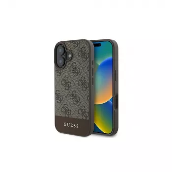 Guess 4G Bottom Stripe Θήκη για iPhone 16 Plus (Καφέ)