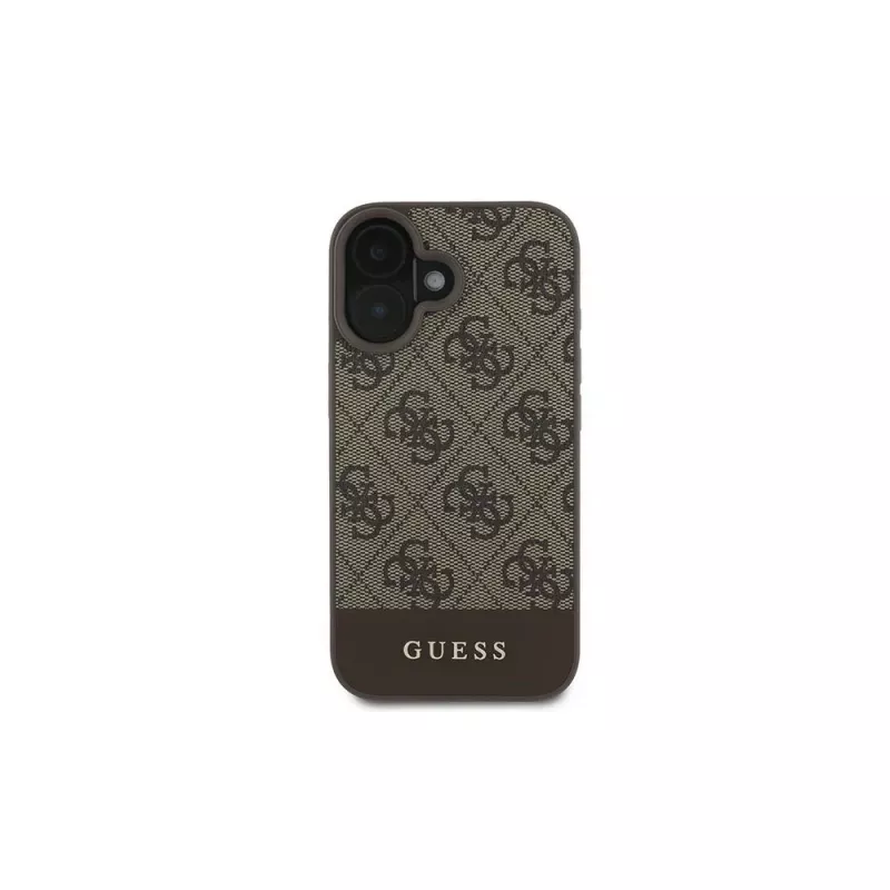 Guess 4G Bottom Stripe Θήκη για iPhone 16 Plus (Καφέ)
