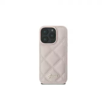 Guess GUHCP16SPSQSQSP iPhone 16 6,1 inch Ροζ Σκληρή Θήκη Quilted Metal Logo