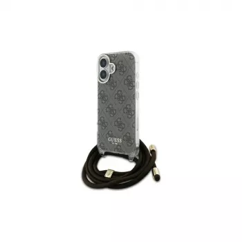 Guess GUHCP16SHC4SEW Θήκη iPhone 16 6.1 Hardcase Crossbody Cord 4G Print Καφέ