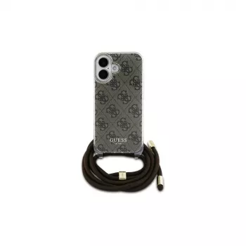 Guess GUHCP16SHC4SEW Θήκη iPhone 16 6.1 Hardcase Crossbody Cord 4G Print Καφέ