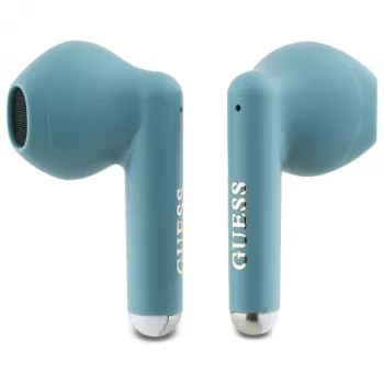 Guess Printed Classic Logo TWS Ασύρματα Ακουστικά Bluetooth με Θήκη Φόρτισης (Τιρκουάζ)