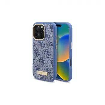 Guess GUHMP16LU4GPRB Θήκη iPhone 16 Pro 6,3 inch Μπλε 4G Logo Plate MagSafe