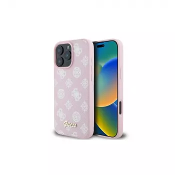 Guess GUHMP16LPGPYSP Θήκη iPhone 16 Pro 6,3 inch Ροζ Peony Script Logo MagSafe