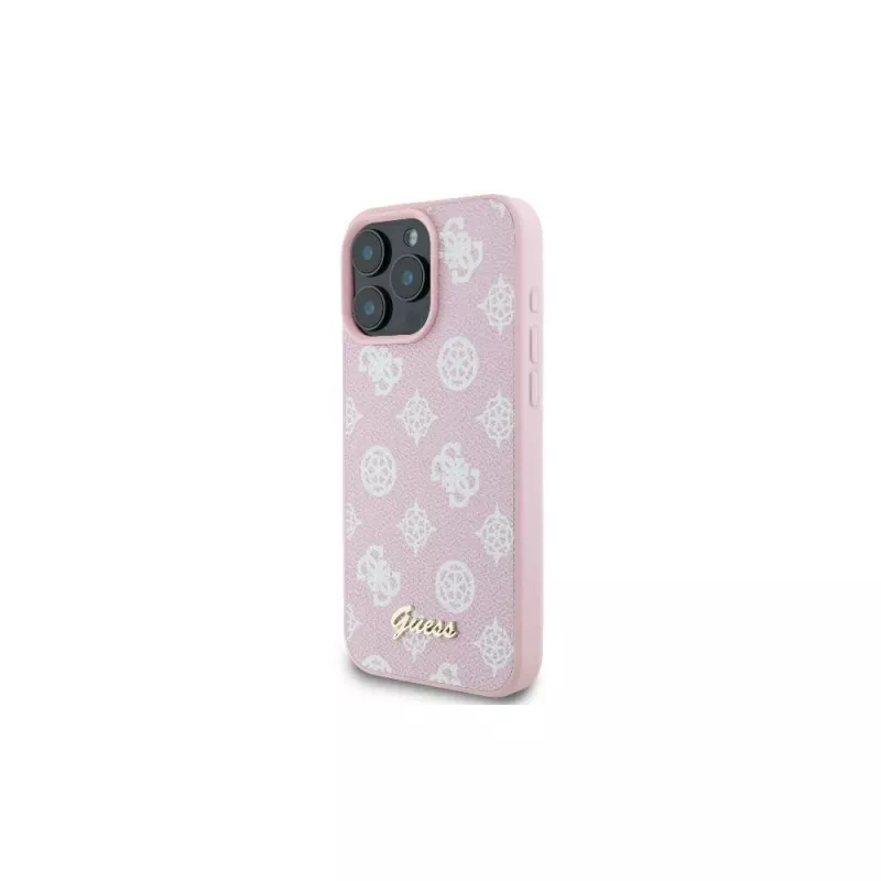Guess GUHMP16LPGPYSP Θήκη iPhone 16 Pro 6,3 inch Ροζ Peony Script Logo MagSafe