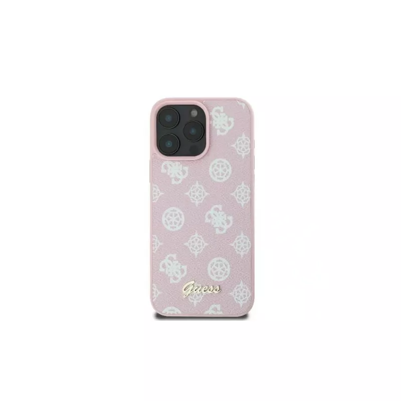 Guess GUHMP16LPGPYSP Θήκη iPhone 16 Pro 6,3 inch Ροζ Peony Script Logo MagSafe