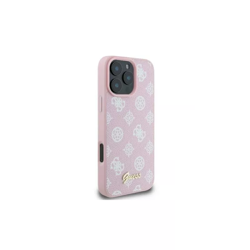 Guess GUHMP16LPGPYSP Θήκη iPhone 16 Pro 6,3 inch Ροζ Peony Script Logo MagSafe