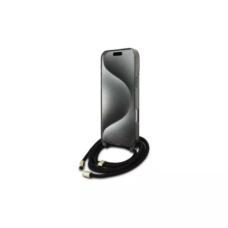Guess Crossbody Cord Script MagSafe Θήκη για iPhone 16 Pro Max 6,9 inch Μαύρη