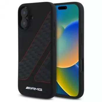 AMG AMHMP16S2SCFR Θήκη iPhone 16 6,1 inch Μαύρη Checkered Flag Pattern MagSafe