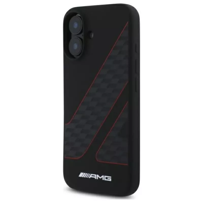 AMG AMHMP16S2SCFR Θήκη iPhone 16 6,1 inch Μαύρη Checkered Flag Pattern MagSafe