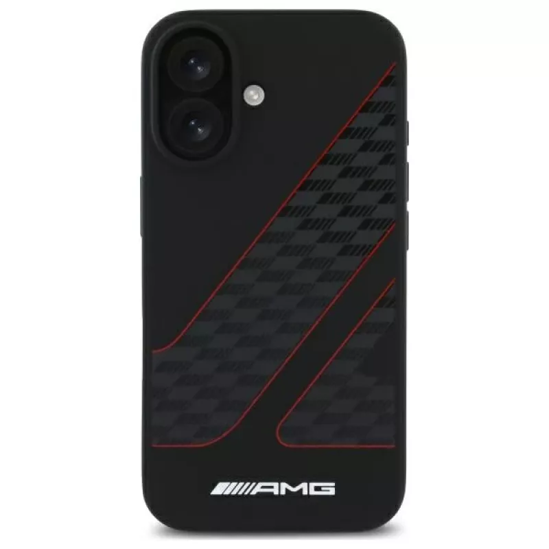 AMG AMHMP16S2SCFR Θήκη iPhone 16 6,1 inch Μαύρη Checkered Flag Pattern MagSafe