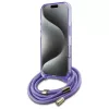 Guess GUHMP16SHCTSGNSU Θήκη iPhone 16 6,1 inch Μωβ Crossbody Cord Script MagSafe