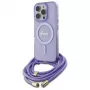 Guess GUHMP16LHCTSGNSU Θήκη iPhone 16 Pro 6,3 inch Μωβ Crossbody Cord Script MagSafe