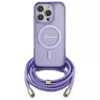 Guess GUHMP16LHCTSGNSU Θήκη iPhone 16 Pro 6,3 inch Μωβ Crossbody Cord Script MagSafe