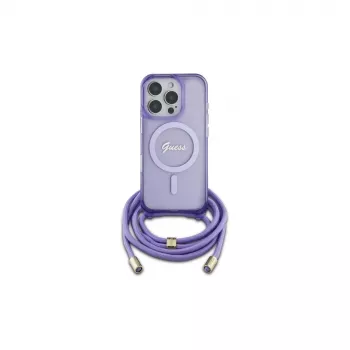 Guess GUHMP16XHCTSGNSU Θήκη iPhone 16 Pro Max 6,9 inch Μωβ Crossbody Cord Script MagSafe
