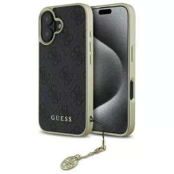 Guess GUHCP16SGF4GGR Θήκη iPhone 16 6,1 inch Μαύρη 4G Charms Collection