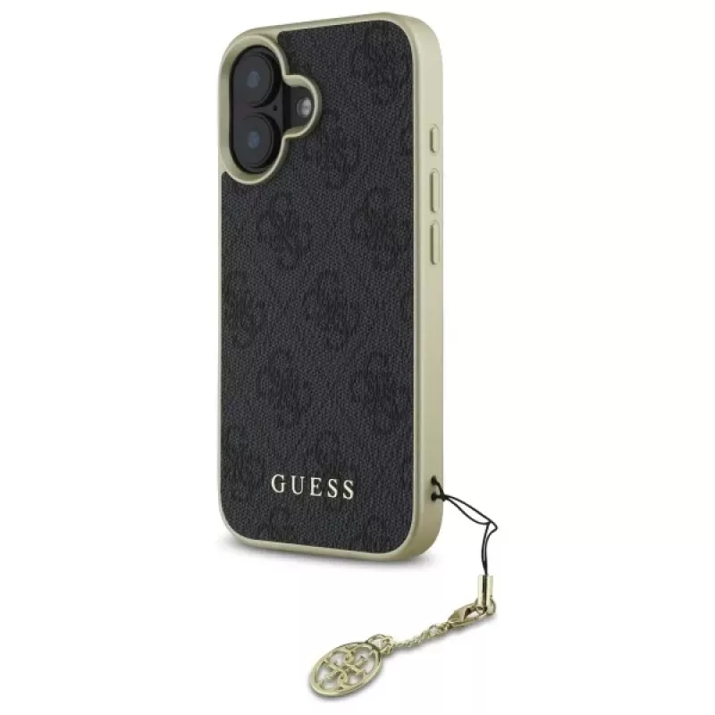 Guess GUHCP16SGF4GGR Θήκη iPhone 16 6,1 inch Μαύρη 4G Charms Collection