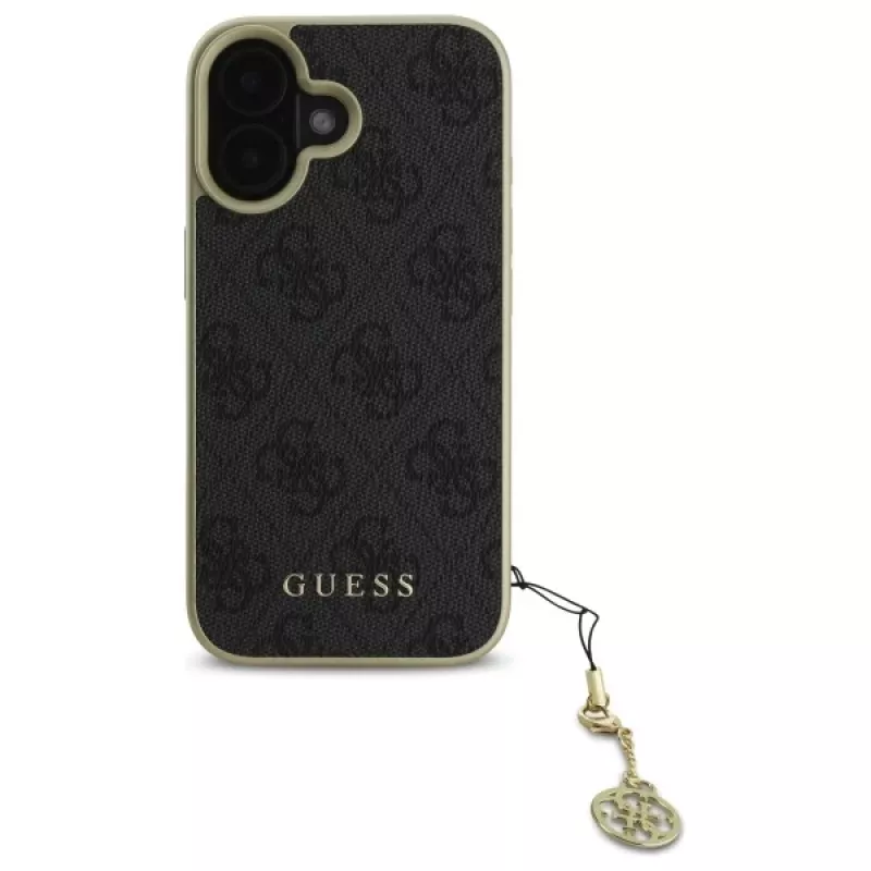 Guess GUHCP16SGF4GGR Θήκη iPhone 16 6,1 inch Μαύρη 4G Charms Collection