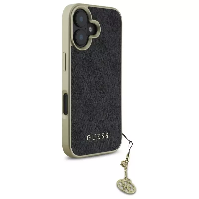 Guess GUHCP16SGF4GGR Θήκη iPhone 16 6,1 inch Μαύρη 4G Charms Collection