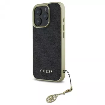 Guess GUHCP16LGF4GGR Θήκη iPhone 16 Pro 6,3 inch Μαύρη 4G Charms Collection