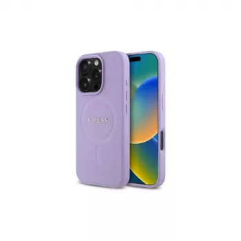 Guess GUHMP16LPSAHMCU Θήκη iPhone 16 Pro 6,3 inch Μωβ Saffiano Συνθετικό Δέρμα με MagSafe