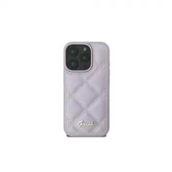 Guess GUHCP16SPSQSQSU Quilted Metal Logo Θήκη για Apple iPhone 16 6,1 inch - Ανοιχτό Μωβ