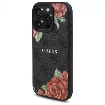 Guess GUHMP16LP4ROPEMCK Θήκη για Apple iPhone 16 Pro, 6,3 inch, Μαύρη, 4G Flowers Print, MagSafe