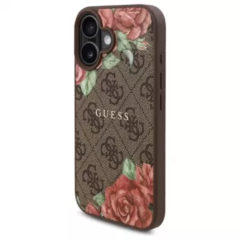 Guess GUHMP16SP4ROPEMCW Θήκη για Apple iPhone 16 6,1 inch Καφέ 4G Flowers Print MagSafe