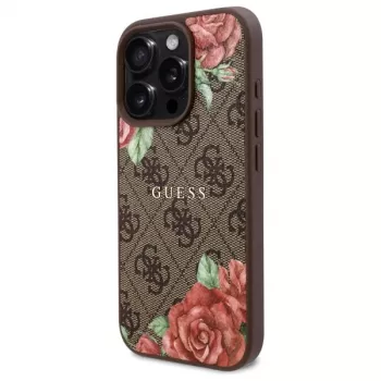 Guess GUHMP16LP4ROPEMCW Θήκη iPhone 16 Pro 4G Flowers Print MagSafe Καφέ