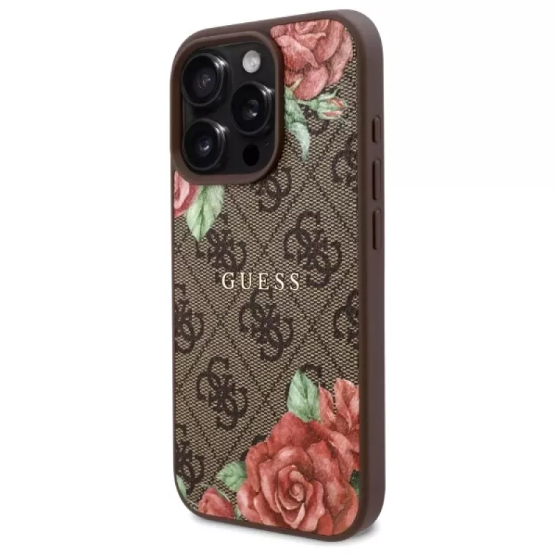 Guess GUHMP16XP4ROPEMCW Θήκη iPhone 16 Pro Max 6,9 inch Καφέ 4G Flowers Print MagSafe