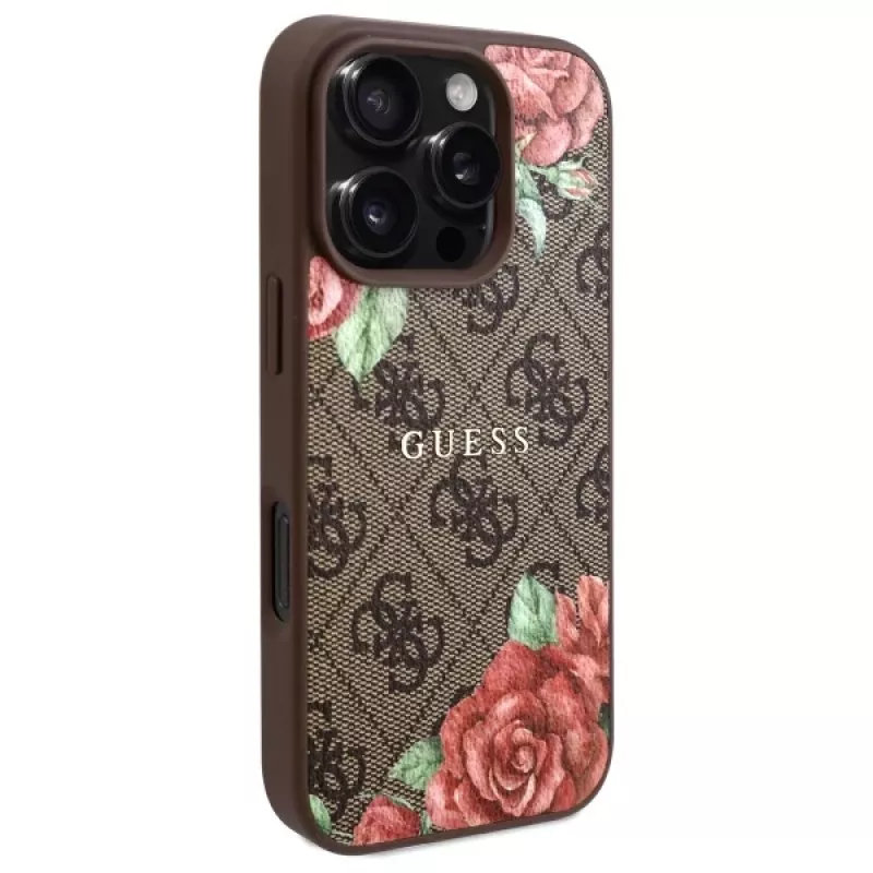 Guess GUHMP16XP4ROPEMCW Θήκη iPhone 16 Pro Max 6,9 inch Καφέ 4G Flowers Print MagSafe