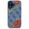 Guess GUHMP16SP4ROPEMCB Θήκη iPhone 16 6,1 inch Μπλε 4G Flowers Print MagSafe