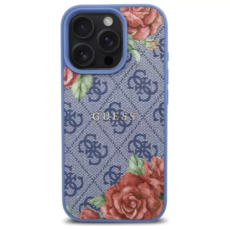 Guess GUHMP16XP4ROPEMCB Θήκη iPhone 16 Pro Max 6,9 inch Μπλε 4G Flowers Print MagSafe