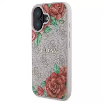 Guess GUHMP16SP4ROPEMCP Θήκη για Apple iPhone 16 6,1 inch Ροζ με Μοτίβο Λουλουδιών MagSafe