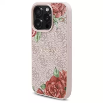 Guess GUHMP16LP4ROPEMCP Θήκη για iPhone 16 Pro 6,3 inch ροζ 4G Flowers Print MagSafe