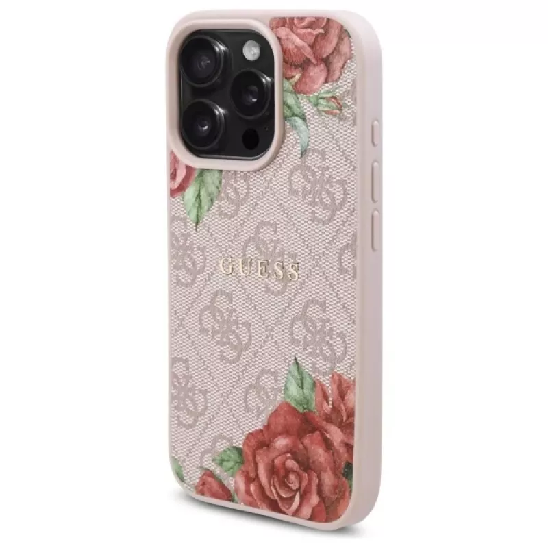 Guess GUHMP16XP4ROPEMCP iPhone 16 Pro Max 6,9 inch ροζ θήκη 4G Flowers Print MagSafe