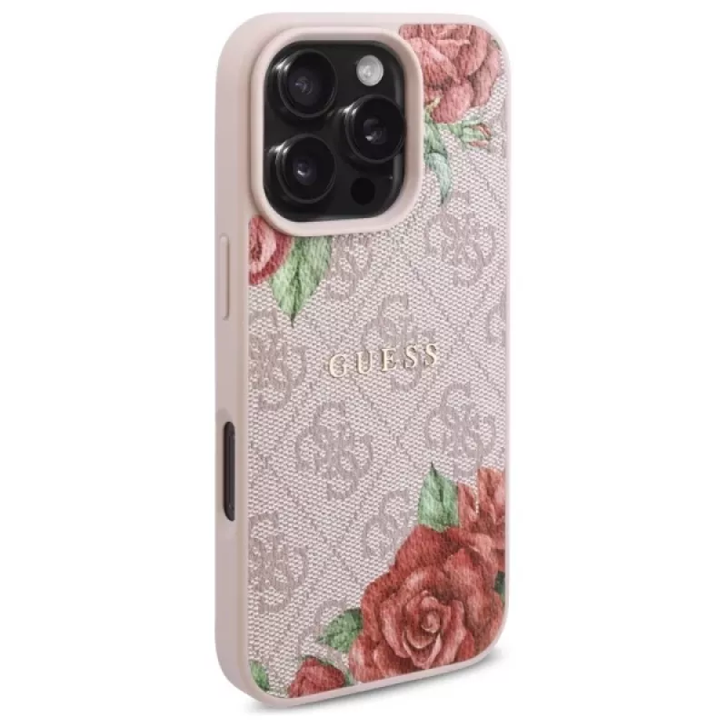 Guess GUHMP16XP4ROPEMCP iPhone 16 Pro Max 6,9 inch ροζ θήκη 4G Flowers Print MagSafe