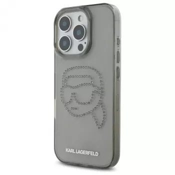 Karl Lagerfeld IML Rhinestones Karl Head Θήκη για iPhone 16 Pro Max (μαύρο)