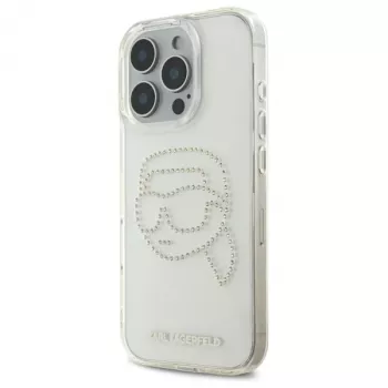 Karl Lagerfeld IML Rhinestones Karl Head Θήκη πλάτης για iPhone 16 Pro Max (διαφανές)