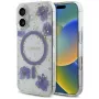 Guess Resin Flowers Glitter Θήκη MagSafe για iPhone 16 μωβ